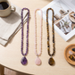 Synthetic Crystal Necklace with Teardrop Pendant