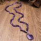 Synthetic Crystal Necklace with Teardrop Pendant