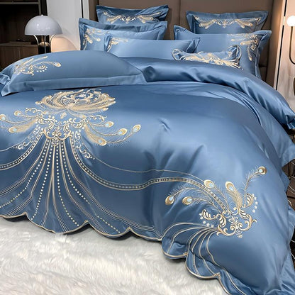 Soft and Breathable Embroidered 4-Piece Bedding Set
