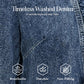 Women's Ruffle Trim Open-Front Denim Jacket