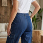 Women's High-Waist Stretch Denim Cargo Joggers