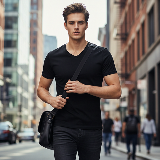 Unisex Classic V-Neck Cotton Short Sleeve T-Shirt