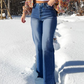 Women's High-Waist Stretch Straight Leg Jeans
