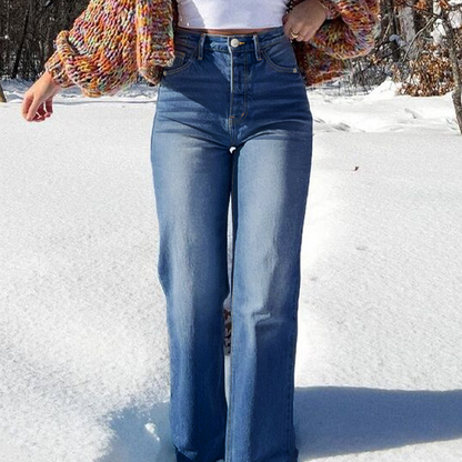 Women's High-Waist Stretch Straight Leg Jeans