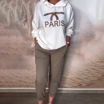 Relaxed Fit Hooded Sweatshirt and Trousers Outfit