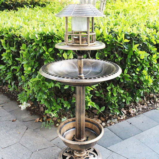 Solar-Powered Bird Bath & Feeder with Planter
