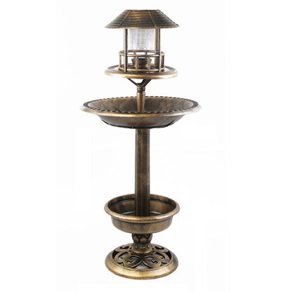 Solar-Powered Bird Bath & Feeder with Planter