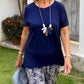 Solid Color Top + Tie-Dye Pants Set