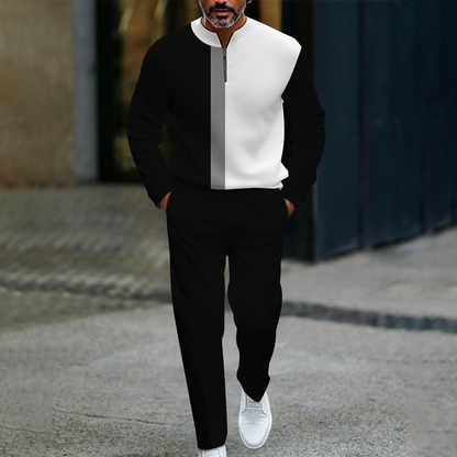 🎁2026 New Arrivals 49% OFF💖Men's Color-Block Quarter-Zip Tracksuit Set – Stylish Design, Comfortable Fit & Perfect for Sports 🏃