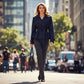 Long Sleeve Wrap Jacket with Wide Lapel