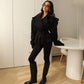 Long Sleeve Wrap Jacket with Wide Lapel