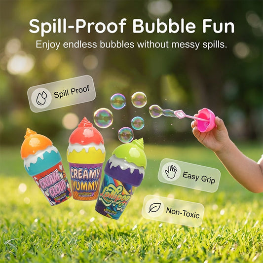 Spill-Proof Ice Cream Bubble Wands
