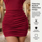 Women's Short Sleeve Ruched Bodycon Mini Dress