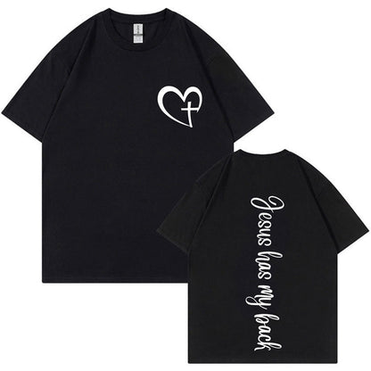 Faith Statement Heart Cross Graphic T-Shirt