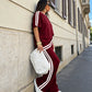 Women's Striped Top & Wide-Leg Pants Set