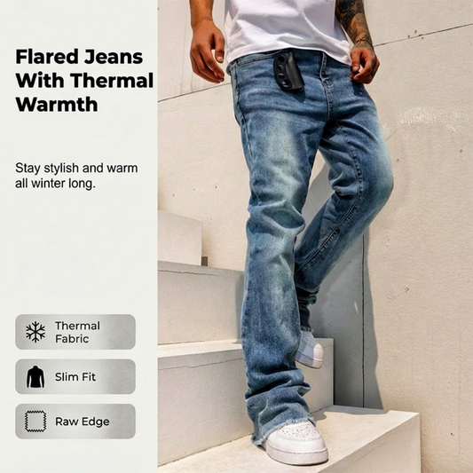Men's Streetwear Style Flare Jeans