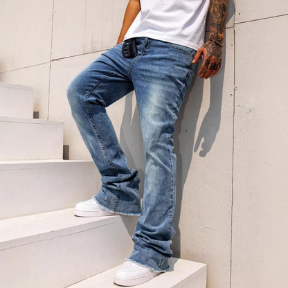 Men's Streetwear Style Flare Jeans