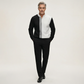 Men's Color-Block Quarter-Zip Tracksuit Set