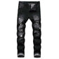 Men's Slim Straight Ripped Jeans