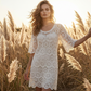 Elegant Floral Hollow-Out Dress