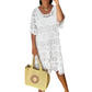 Elegant Floral Hollow-Out Dress