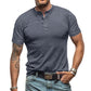 Men's Solid Color Casual Henley Tee