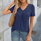 Women's V-Neck  Pleated Front  T-Shirt