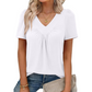 Women's V-Neck  Pleated Front  T-Shirt
