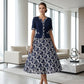 Elegant Floral Print A-Line Dress
