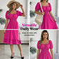 🌞HOT SALE👗 Summer Casual Ruffle Hem Midi Dress