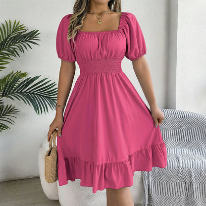 🌞HOT SALE👗 Summer Casual Ruffle Hem Midi Dress