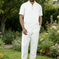 Men's Summer Quarter-Zip T-Shirt & Pants Set