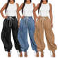 Women's High Waisted Drawstring Baggy Jogger Jeans