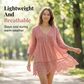 Women's V-Neck Pintuck Blouse with Lace Hem