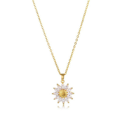 Sunflower Pendant Necklace for Women