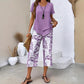 👗Women's 2-Piece Set – Layered Asymmetrical Tunic Top & Printed Wide Leg Pants, Breathable Polyester✨