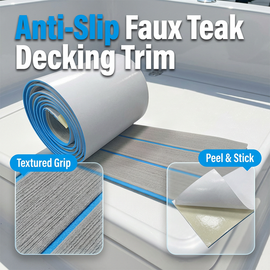 Anti-Slip Faux Teak Boat Decking Trim
