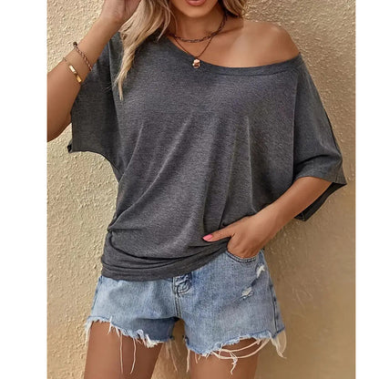 Women's Casual Off-Shoulder Short Sleeve T-Shirt
