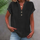 Women's V-Neck T-Shirt with Button Placket