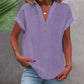 Women's V-Neck T-Shirt with Button Placket