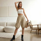 High-Waist Pleated Lantern Shorts