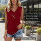 🔥LAST WEEK- ONLY￡10.99!!💐2026 Women’s Button Down V Neck Loose Fit Tank Top
