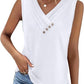 🔥LAST WEEK- ONLY￡10.99!!💐2026 Women’s Button Down V Neck Loose Fit Tank Top