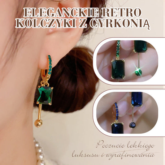 Eleganckie retro kolczyki z cyrkonią