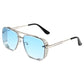 Men's Retro Double Bridge Metal Frame Sunglasses