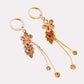 Synthetic Diamond Floral Tassel Earrings