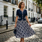 Elegant Floral Print A-Line Dress