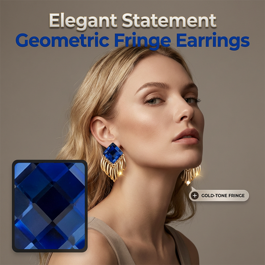 Retro Stylish Geometric Fringe Stud Earrings