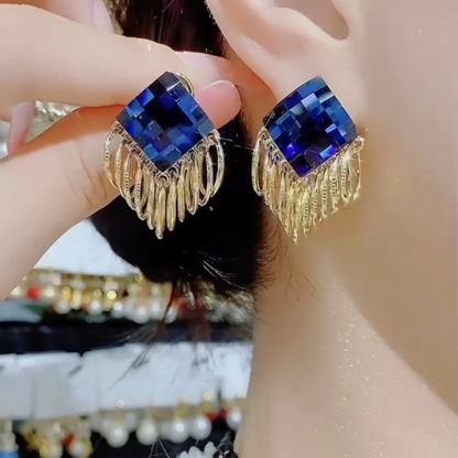 Retro Stylish Geometric Fringe Stud Earrings