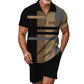 Men's Casual Zipper Shirt & Shorts Set